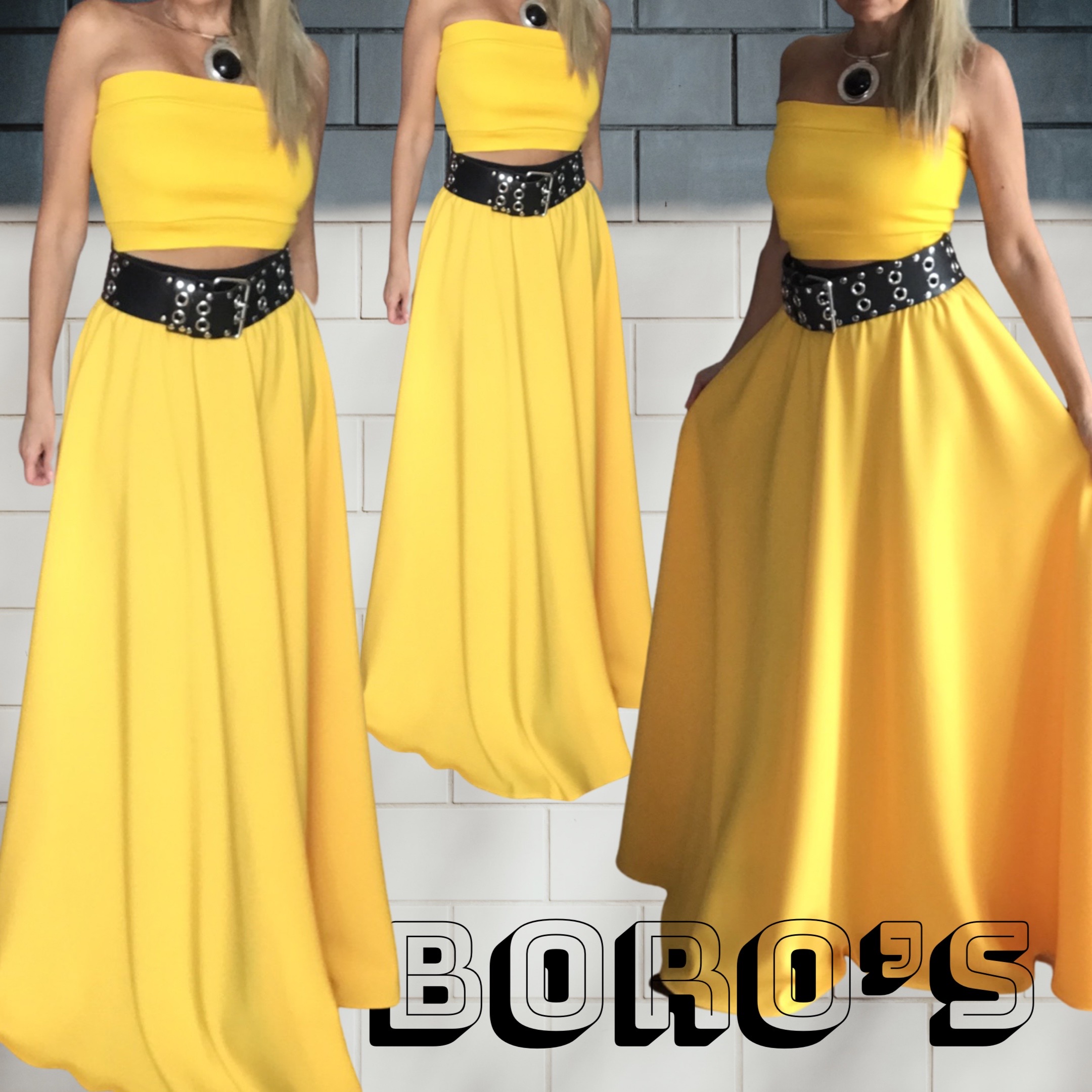 dlouhá sukně BOROS - žloutkově žlutá kostýmovka